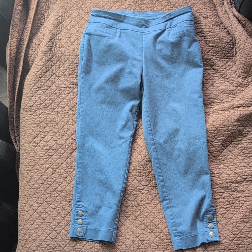 Croft & Barrow Blue Ankle Cropped Pants with Lightweight Design